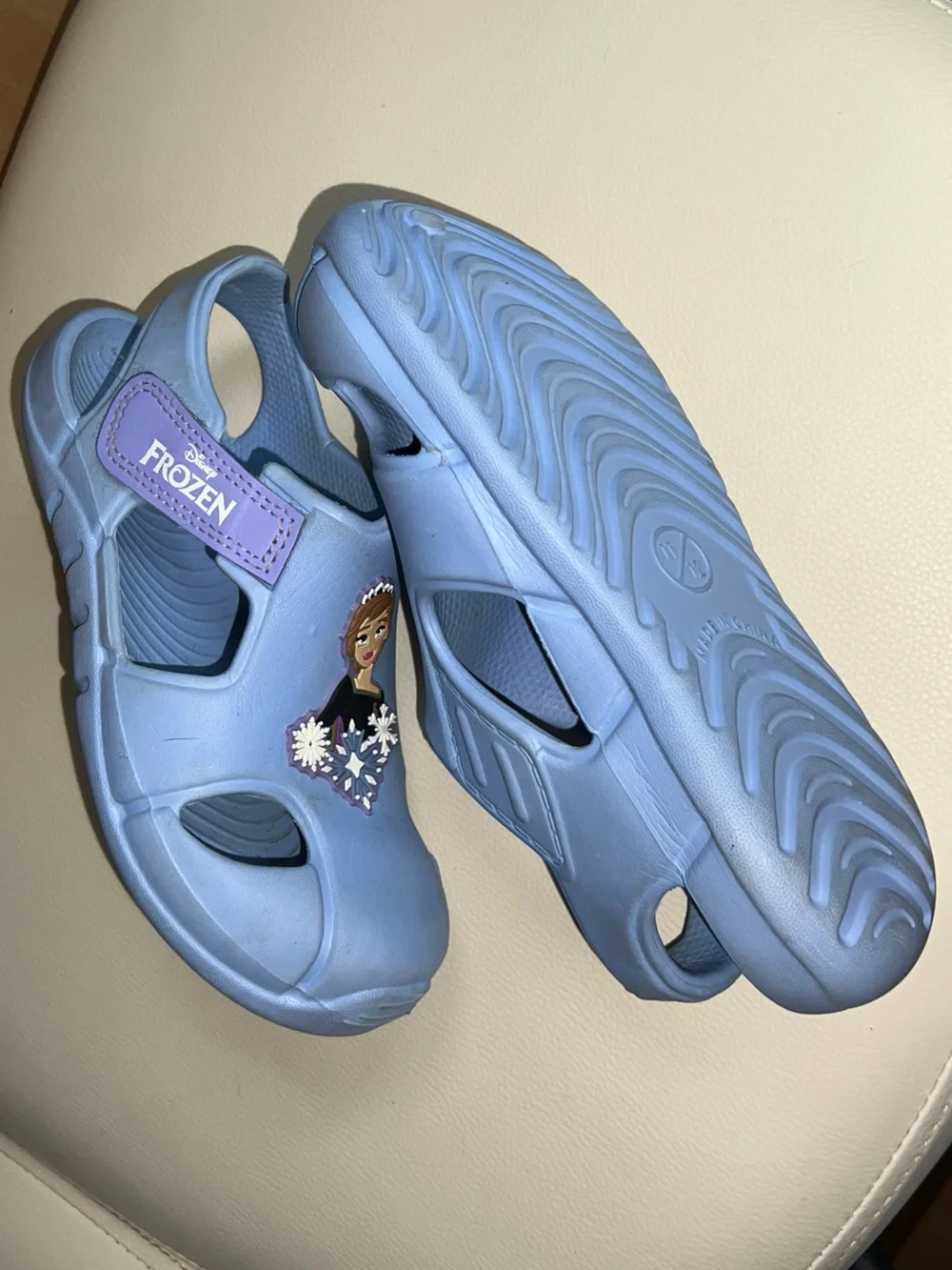 Disney Light Blue Kids Sandal Clogs with Princess Motifs